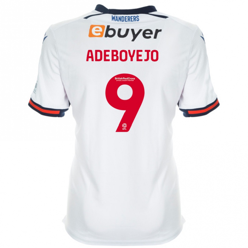 Kinder Fußball Victor Adeboyejo #9 Weiß Heimtrikot Trikot 2024/25 T-Shirt Luxemburg