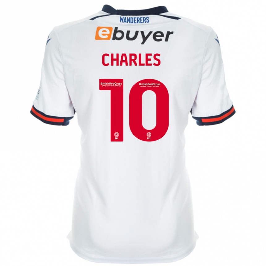 Kinder Fußball Dion Charles #10 Weiß Heimtrikot Trikot 2024/25 T-Shirt Luxemburg