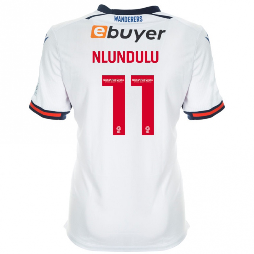 Kinder Fußball Dan Nlundulu #11 Weiß Heimtrikot Trikot 2024/25 T-Shirt Luxemburg