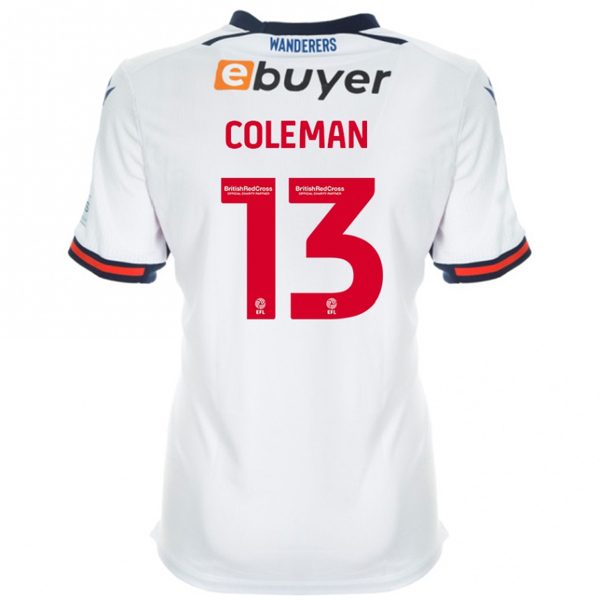 Kinder Fußball Joel Coleman #13 Weiß Heimtrikot Trikot 2024/25 T-Shirt Luxemburg