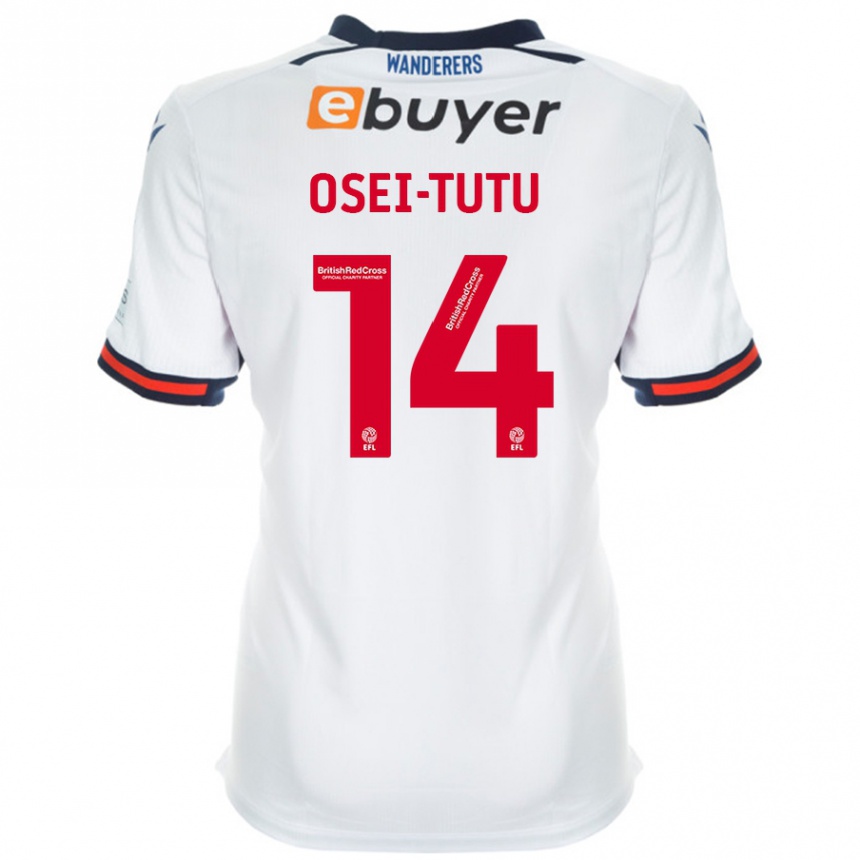 Kinder Fußball Jordi Osei-Tutu #14 Weiß Heimtrikot Trikot 2024/25 T-Shirt Luxemburg