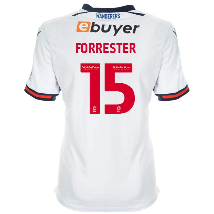 Kinder Fußball Will Forrester #15 Weiß Heimtrikot Trikot 2024/25 T-Shirt Luxemburg