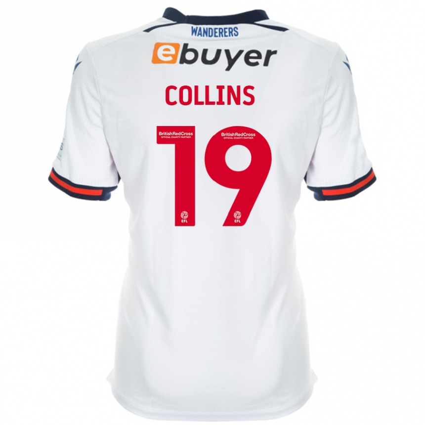 Kinder Fußball Aaron Collins #19 Weiß Heimtrikot Trikot 2024/25 T-Shirt Luxemburg