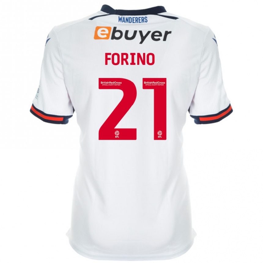 Kinder Fußball Chris Forino #21 Weiß Heimtrikot Trikot 2024/25 T-Shirt Luxemburg