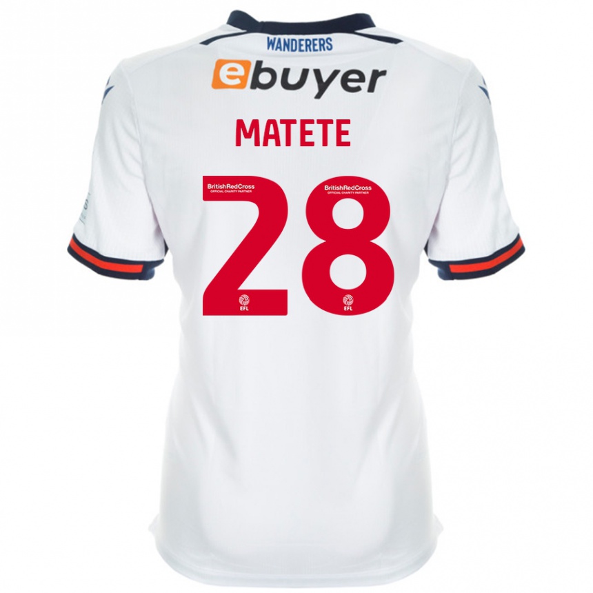 Kinder Fußball Jay Matete #28 Weiß Heimtrikot Trikot 2024/25 T-Shirt Luxemburg