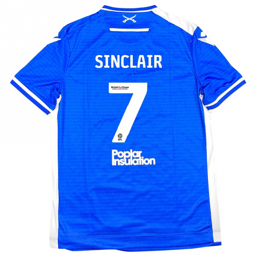 Kinder Fußball Scott Sinclair #7 Blau Weiß Heimtrikot Trikot 2024/25 T-Shirt Luxemburg