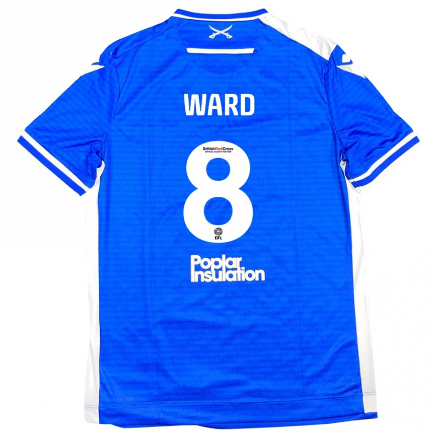 Kinder Fußball Grant Ward #8 Blau Weiß Heimtrikot Trikot 2024/25 T-Shirt Luxemburg