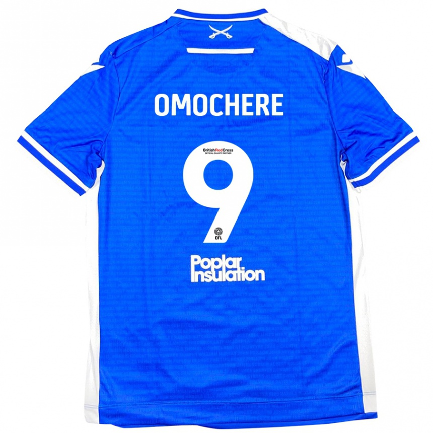 Kinder Fußball Promise Omochere #9 Blau Weiß Heimtrikot Trikot 2024/25 T-Shirt Luxemburg