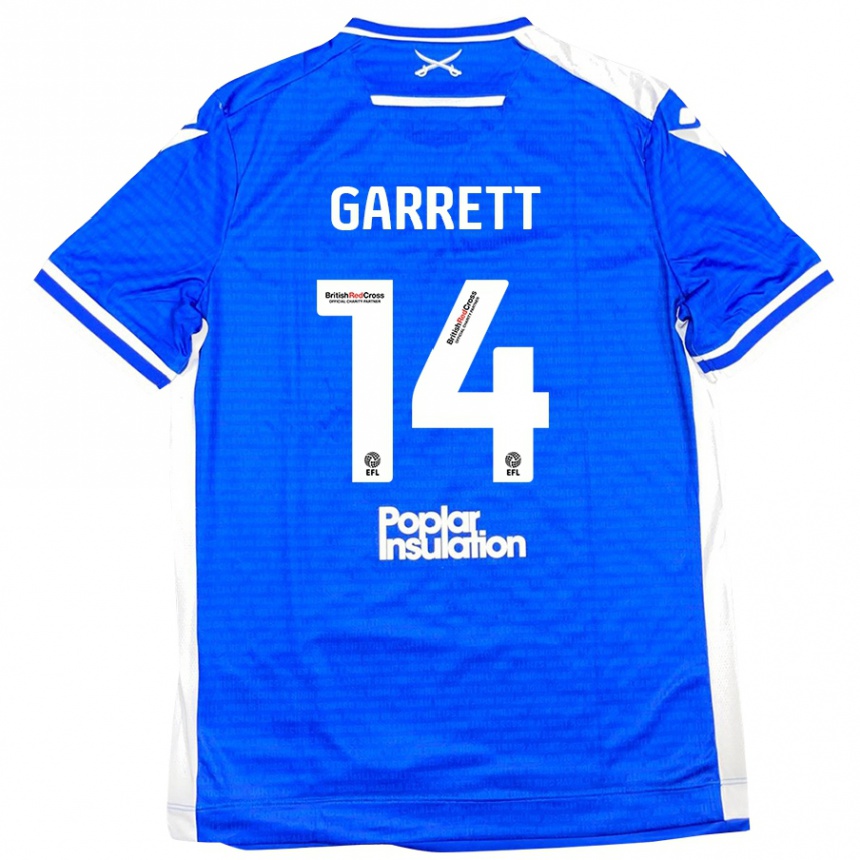 Kinder Fußball Jake Garrett #14 Blau Weiß Heimtrikot Trikot 2024/25 T-Shirt Luxemburg