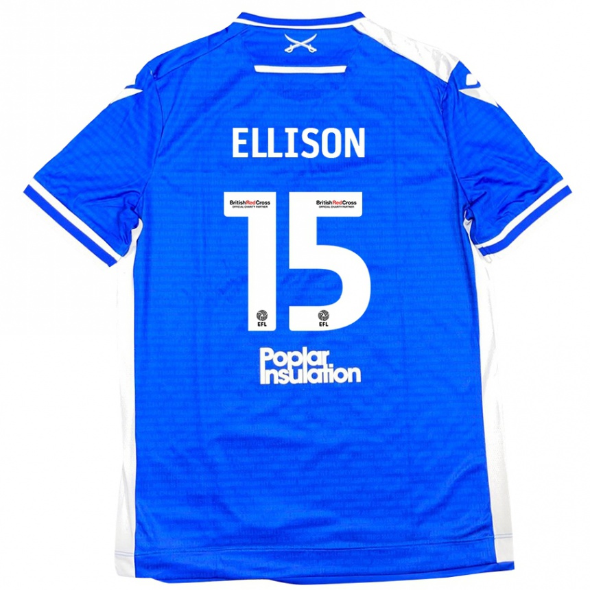 Kinder Fußball Dan Ellison #15 Blau Weiß Heimtrikot Trikot 2024/25 T-Shirt Luxemburg