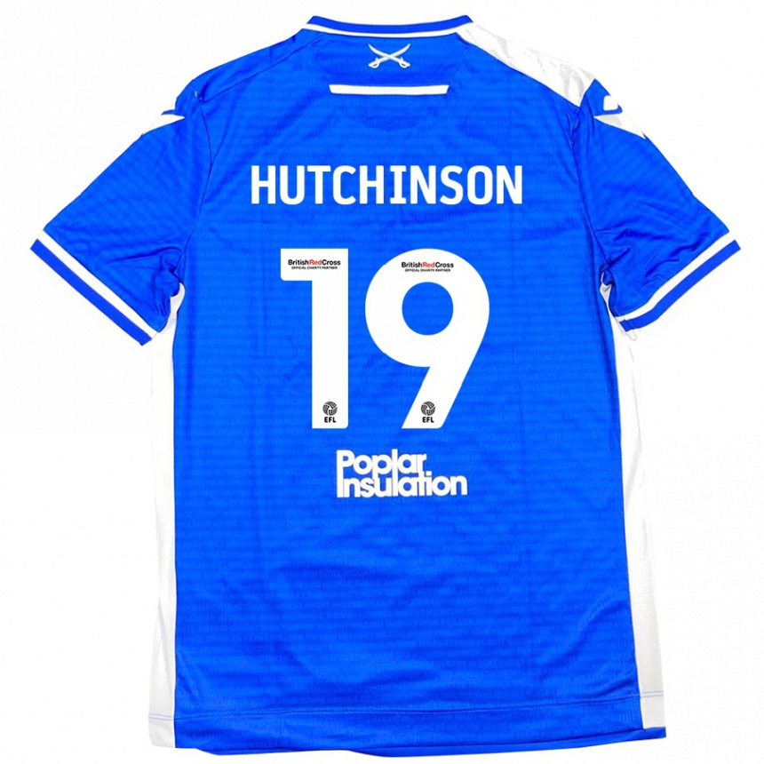 Kinder Fußball Isaac Hutchinson #19 Blau Weiß Heimtrikot Trikot 2024/25 T-Shirt Luxemburg