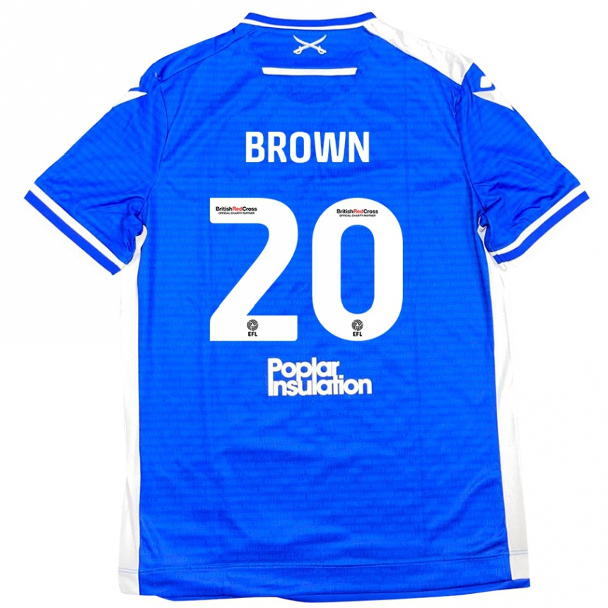 Kinder Fußball Jevani Brown #20 Blau Weiß Heimtrikot Trikot 2024/25 T-Shirt Luxemburg