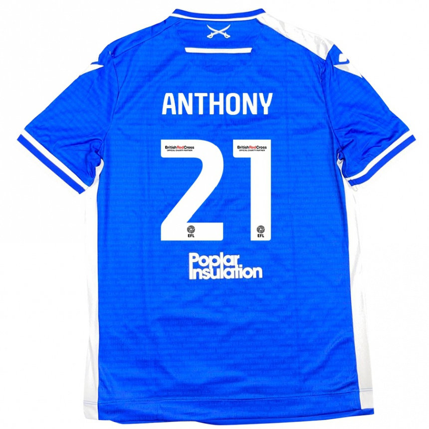 Kinder Fußball Micah Anthony #21 Blau Weiß Heimtrikot Trikot 2024/25 T-Shirt Luxemburg