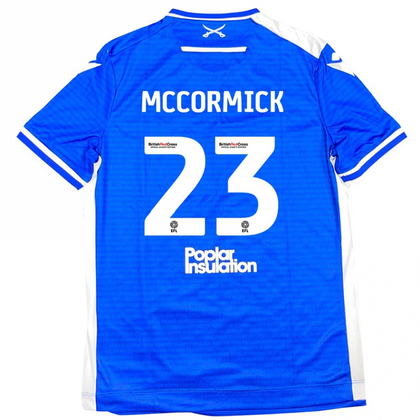 Kinder Fußball Luke Mccormick #23 Blau Weiß Heimtrikot Trikot 2024/25 T-Shirt Luxemburg