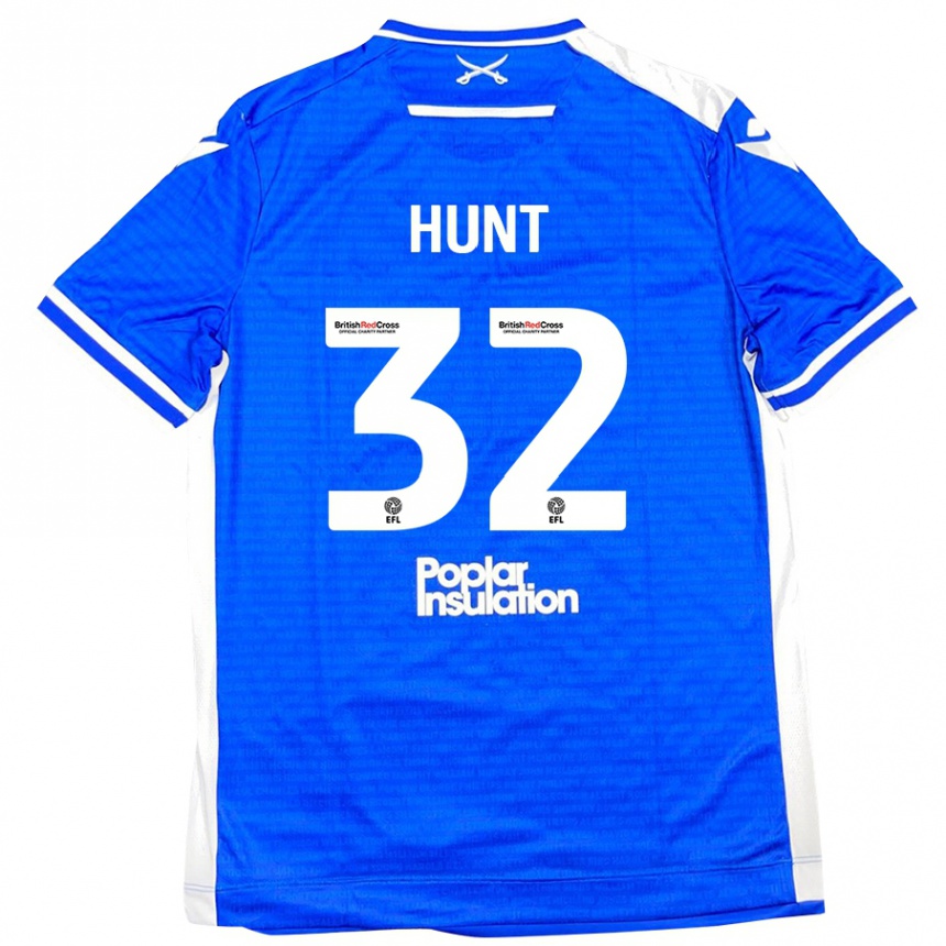 Kinder Fußball Jack Hunt #32 Blau Weiß Heimtrikot Trikot 2024/25 T-Shirt Luxemburg