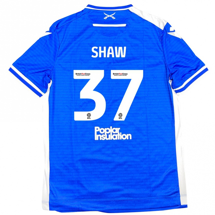 Kinder Fußball Kofi Shaw #37 Blau Weiß Heimtrikot Trikot 2024/25 T-Shirt Luxemburg