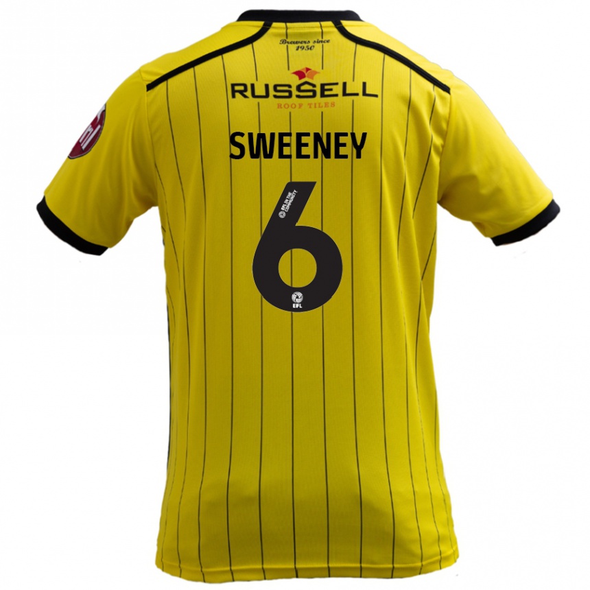 Kinder Fußball Ryan Sweeney #6 Gelb Heimtrikot Trikot 2024/25 T-Shirt Luxemburg