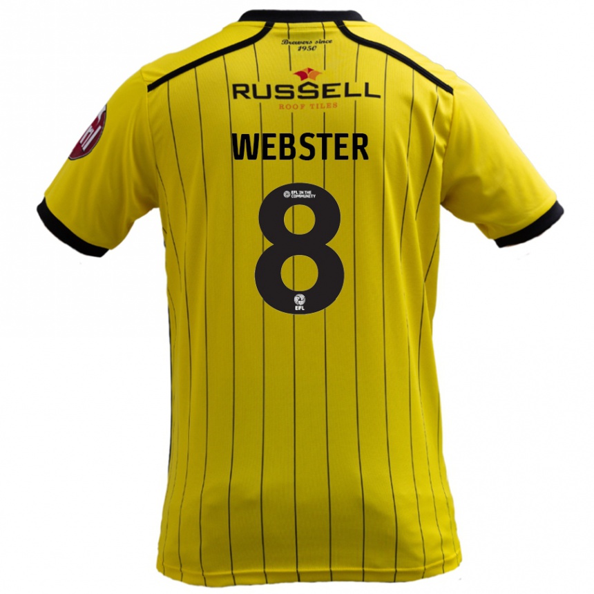 Kinder Fußball Charlie Webster #8 Gelb Heimtrikot Trikot 2024/25 T-Shirt Luxemburg