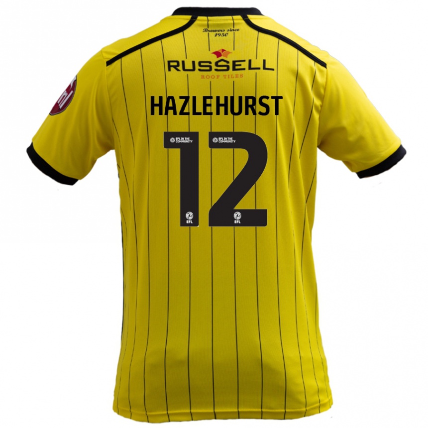 Kinder Fußball Jack Hazlehurst #12 Gelb Heimtrikot Trikot 2024/25 T-Shirt Luxemburg