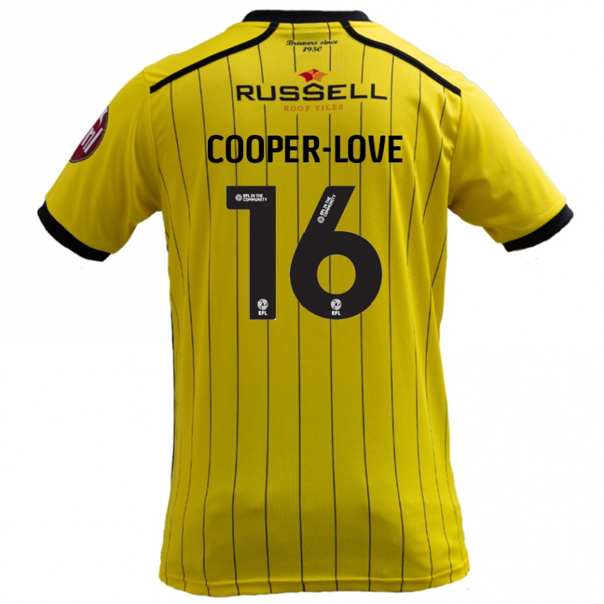 Kinder Fußball Jack Cooper-Love #16 Gelb Heimtrikot Trikot 2024/25 T-Shirt Luxemburg