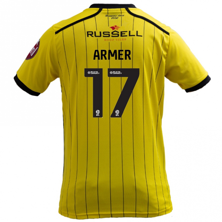 Kinder Fußball Jack Armer #17 Gelb Heimtrikot Trikot 2024/25 T-Shirt Luxemburg