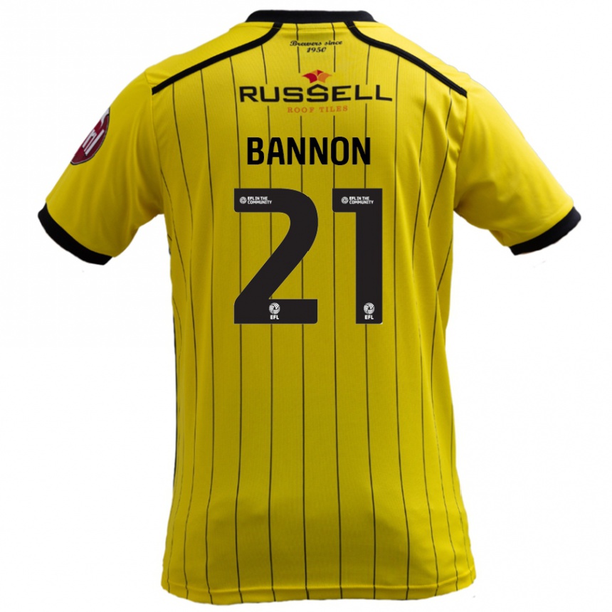 Kinder Fußball Alex Bannon #21 Gelb Heimtrikot Trikot 2024/25 T-Shirt Luxemburg