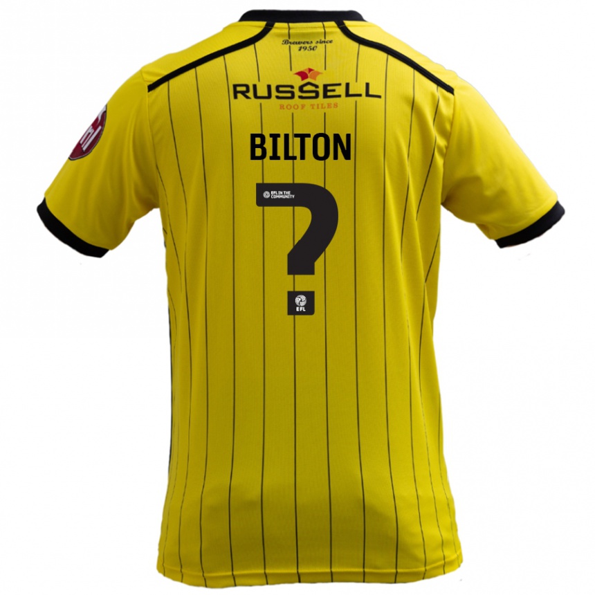 Kinder Fußball Kye Bilton #0 Gelb Heimtrikot Trikot 2024/25 T-Shirt Luxemburg