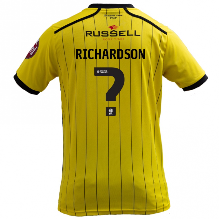 Kinder Fußball Matty Richardson #0 Gelb Heimtrikot Trikot 2024/25 T-Shirt Luxemburg