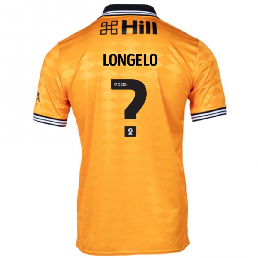 Kinder Fußball Emmanuel Longelo #0 Orange Heimtrikot Trikot 2024/25 T-Shirt Luxemburg