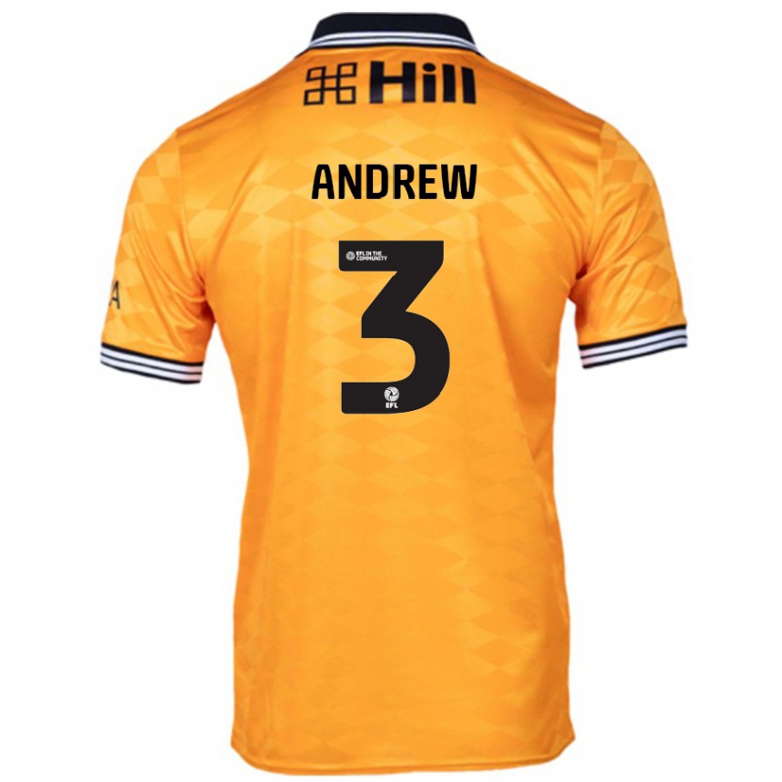 Kinder Fußball Danny Andrew #3 Orange Heimtrikot Trikot 2024/25 T-Shirt Luxemburg