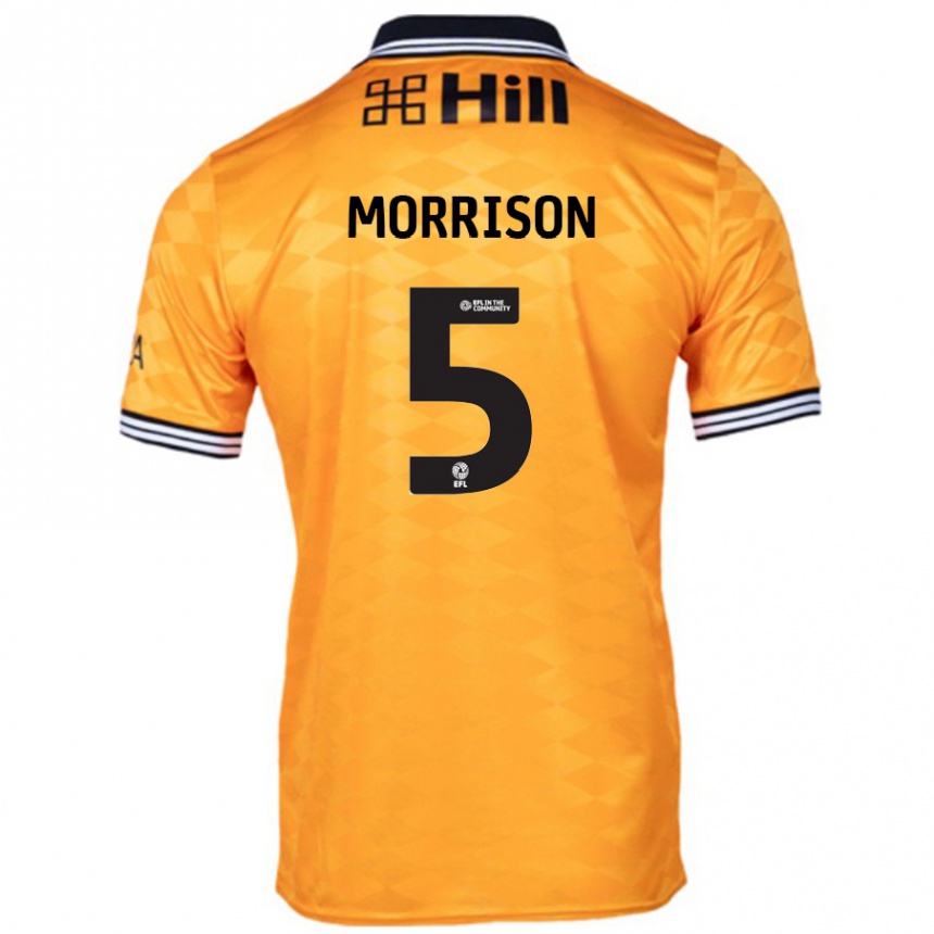 Kinder Fußball Michael Morrison #5 Orange Heimtrikot Trikot 2024/25 T-Shirt Luxemburg