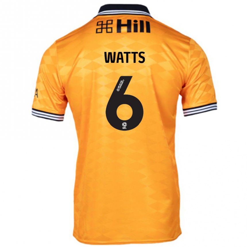 Kinder Fußball Kell Watts #6 Orange Heimtrikot Trikot 2024/25 T-Shirt Luxemburg