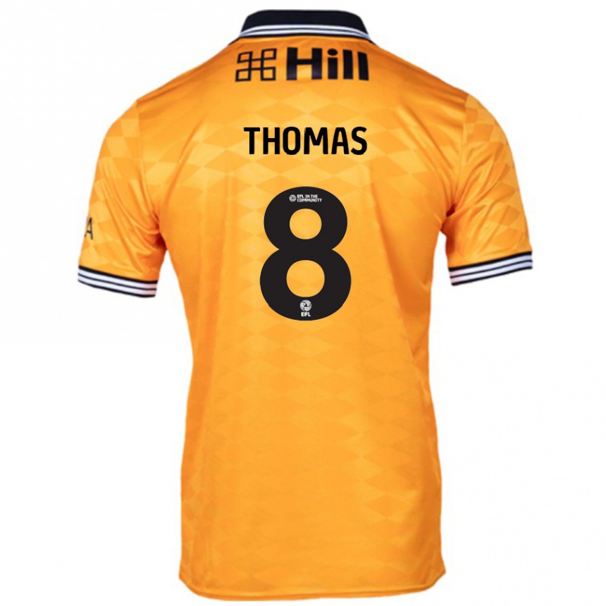 Kinder Fußball George Thomas #8 Orange Heimtrikot Trikot 2024/25 T-Shirt Luxemburg