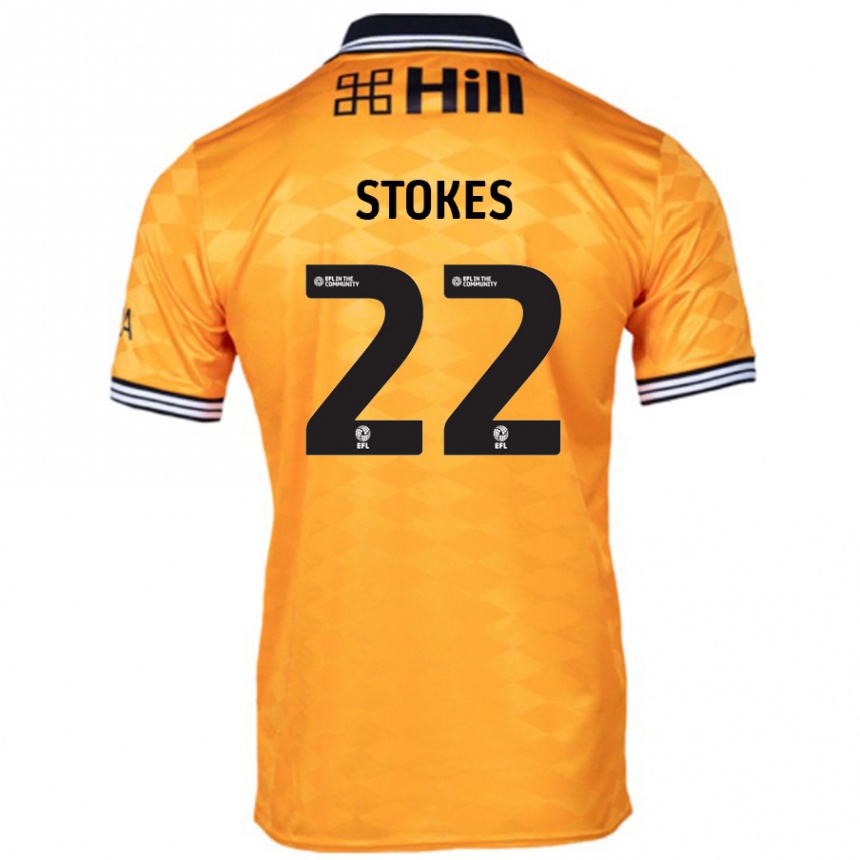 Kinder Fußball Josh Stokes #22 Orange Heimtrikot Trikot 2024/25 T-Shirt Luxemburg