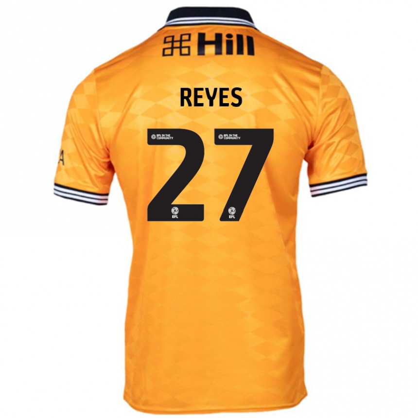 Kinder Fußball Vicente Reyes #27 Orange Heimtrikot Trikot 2024/25 T-Shirt Luxemburg