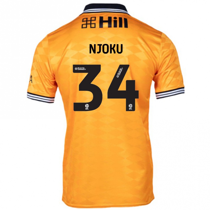 Kinder Fußball Brandon Njoku #34 Orange Heimtrikot Trikot 2024/25 T-Shirt Luxemburg