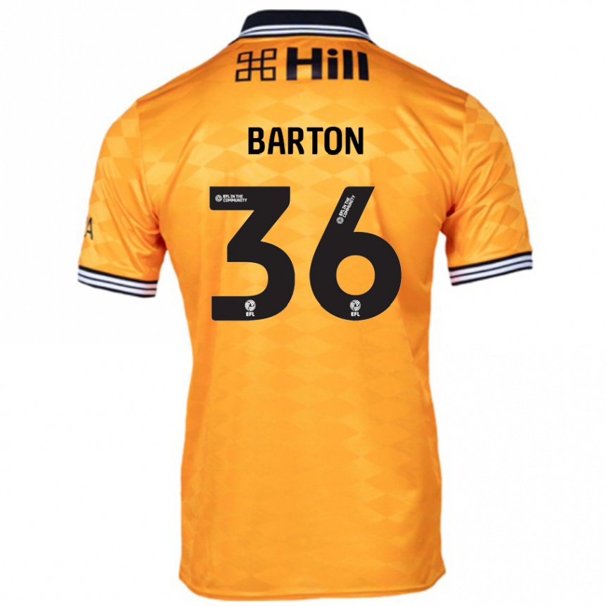 Kinder Fußball Dan Barton #36 Orange Heimtrikot Trikot 2024/25 T-Shirt Luxemburg