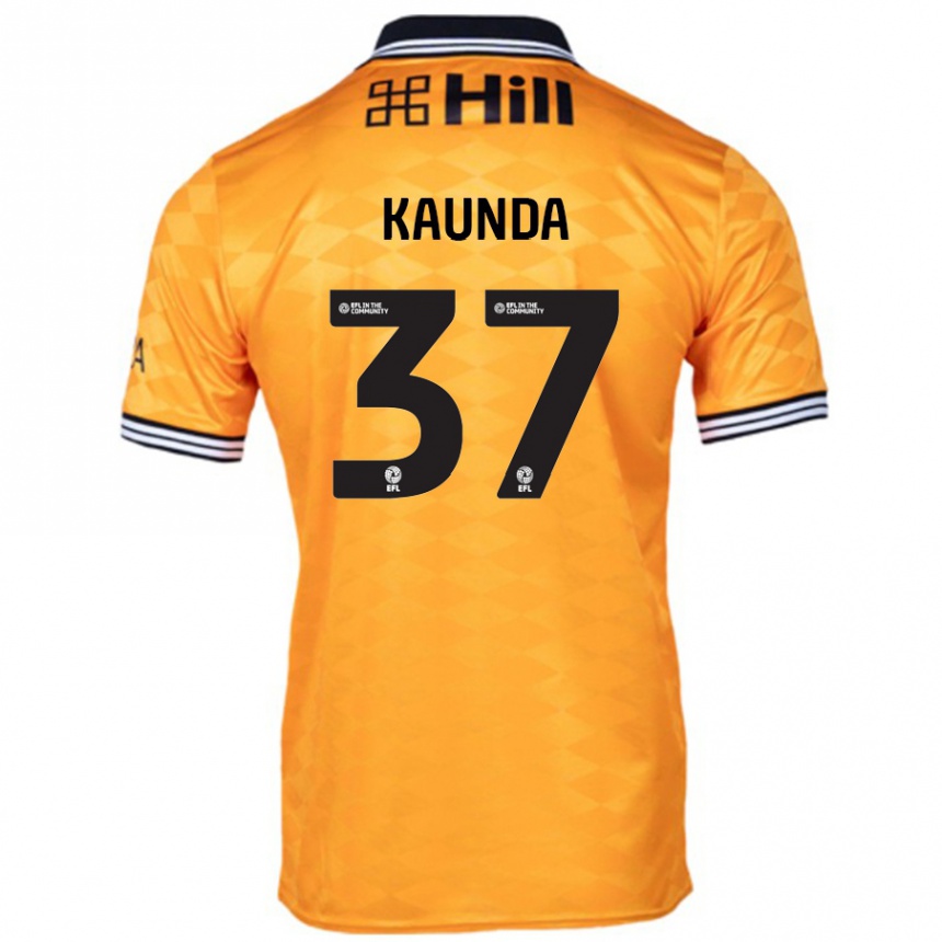 Kinder Fußball Amaru Kaunda #37 Orange Heimtrikot Trikot 2024/25 T-Shirt Luxemburg