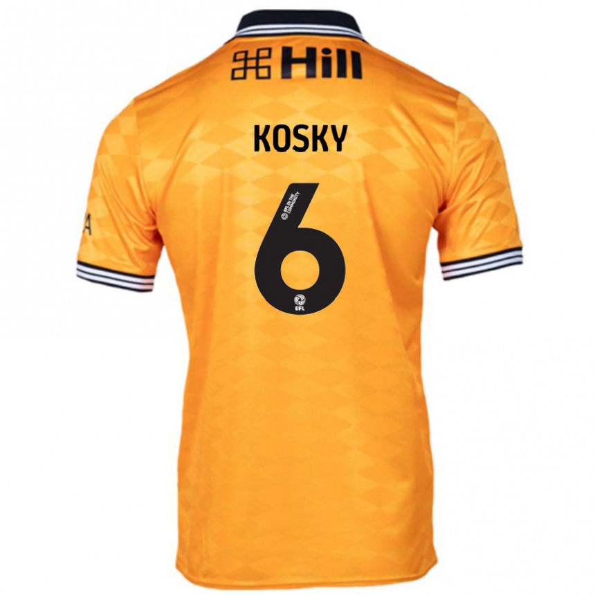 Kinder Fußball Rachel Kosky #6 Orange Heimtrikot Trikot 2024/25 T-Shirt Luxemburg