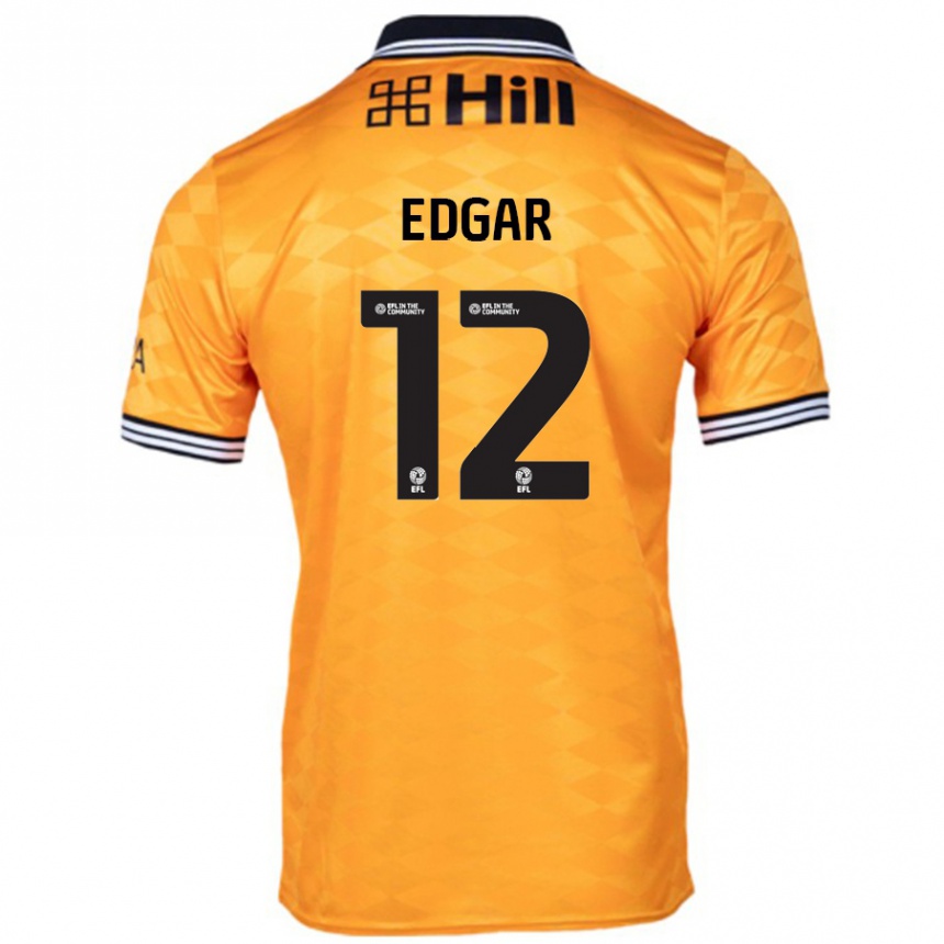 Kinder Fußball Sammy Edgar #12 Orange Heimtrikot Trikot 2024/25 T-Shirt Luxemburg