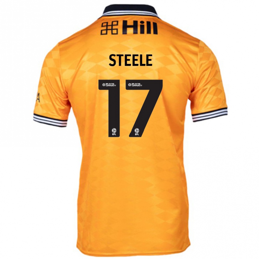 Kinder Fußball Fran Steele #17 Orange Heimtrikot Trikot 2024/25 T-Shirt Luxemburg