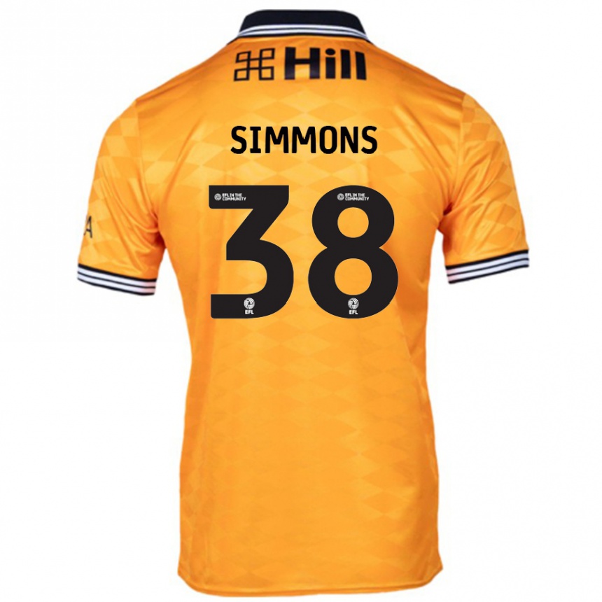 Kinder Fußball Bella Simmons #38 Orange Heimtrikot Trikot 2024/25 T-Shirt Luxemburg