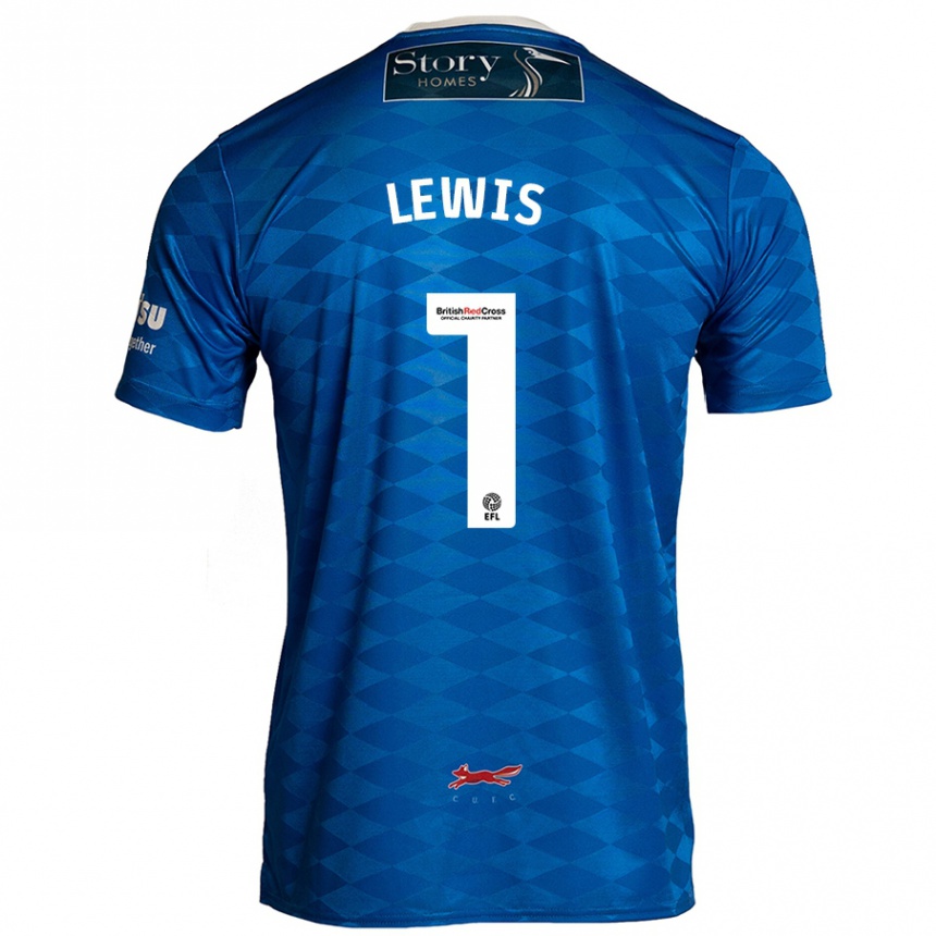 Kinder Fußball Harry Lewis #1 Blau Heimtrikot Trikot 2024/25 T-Shirt Luxemburg