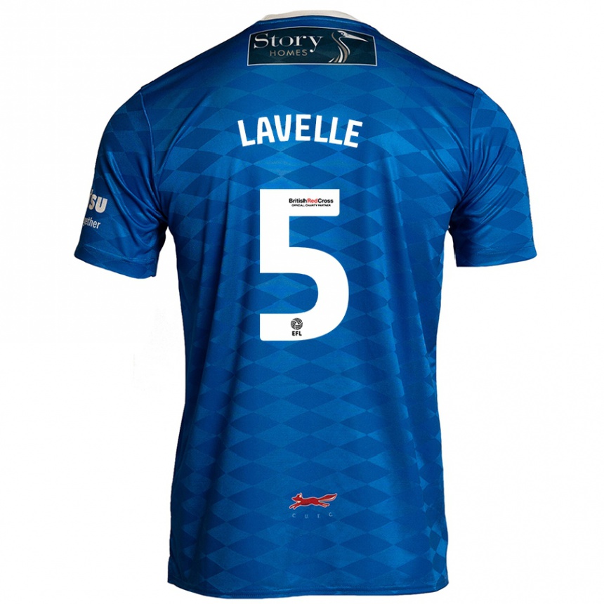 Kinder Fußball Sam Lavelle #5 Blau Heimtrikot Trikot 2024/25 T-Shirt Luxemburg