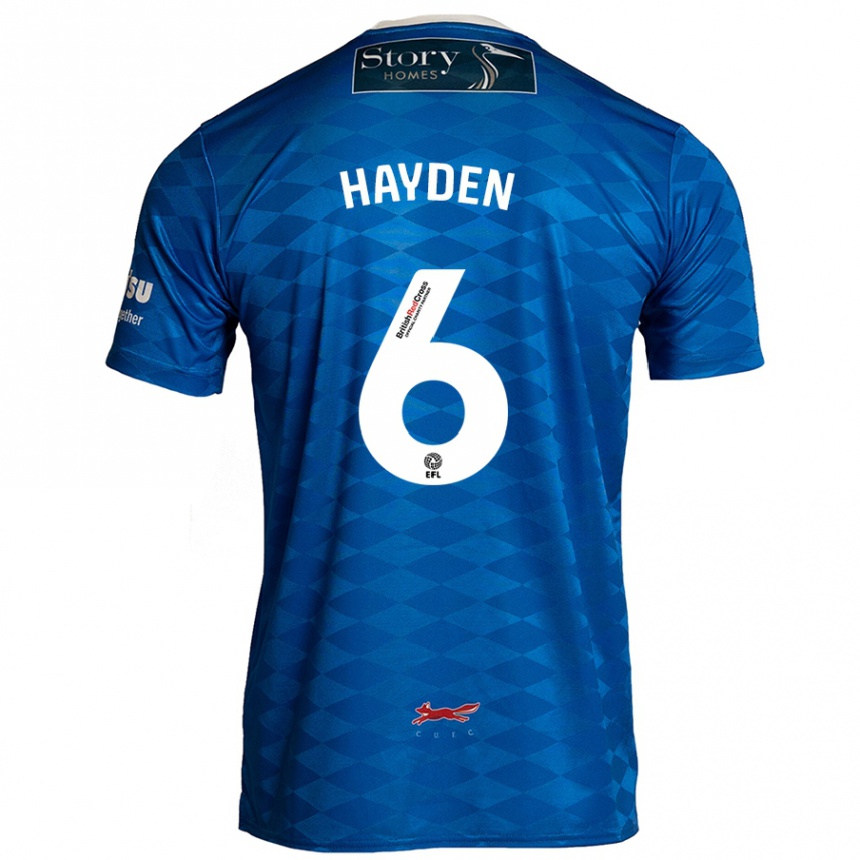 Kinder Fußball Aaron Hayden #6 Blau Heimtrikot Trikot 2024/25 T-Shirt Luxemburg