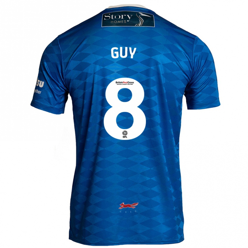 Kinder Fußball Callum Guy #8 Blau Heimtrikot Trikot 2024/25 T-Shirt Luxemburg