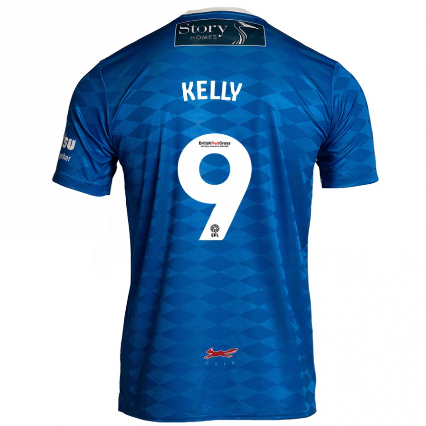 Kinder Fußball Georgie Kelly #9 Blau Heimtrikot Trikot 2024/25 T-Shirt Luxemburg