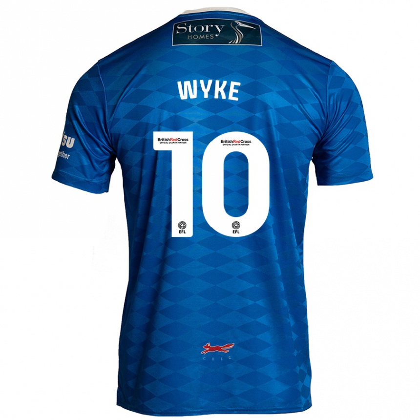 Kinder Fußball Charlie Wyke #10 Blau Heimtrikot Trikot 2024/25 T-Shirt Luxemburg