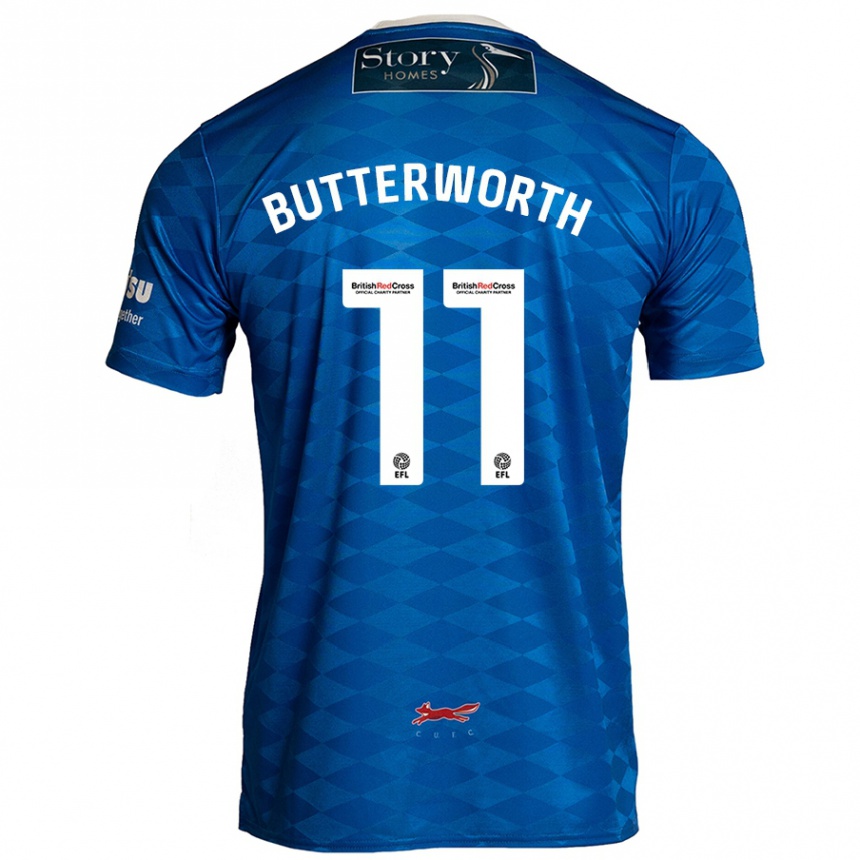 Kinder Fußball Daniel Butterworth #11 Blau Heimtrikot Trikot 2024/25 T-Shirt Luxemburg