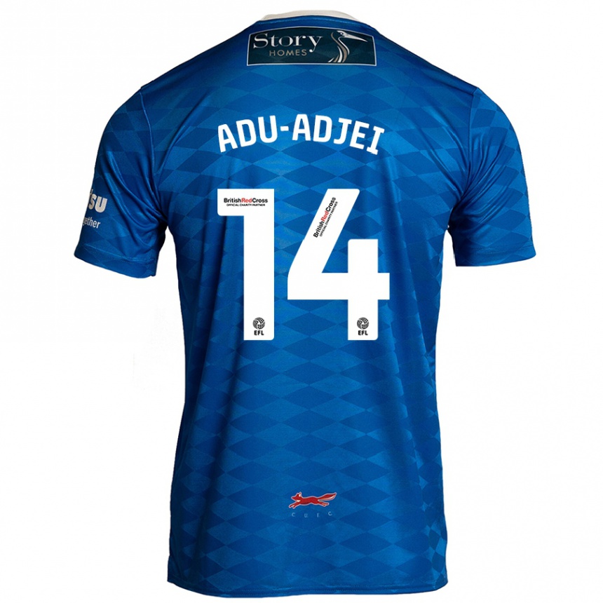 Kinder Fußball Daniel Adu-Adjei #14 Blau Heimtrikot Trikot 2024/25 T-Shirt Luxemburg